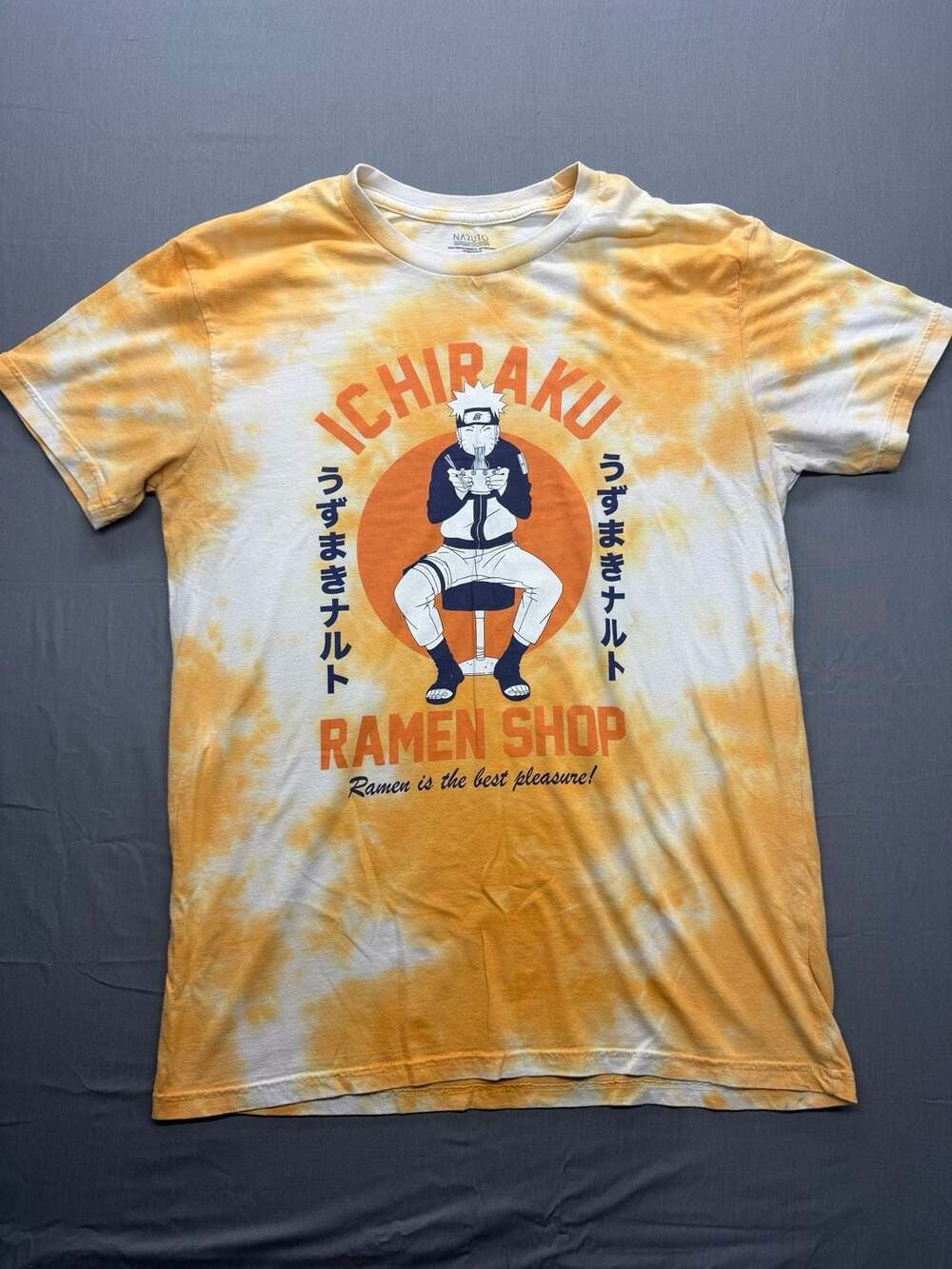 Naruto Shippuden Collection Ichiraku Ramen Shop Orange Tie Dye Graphic T-Shirt